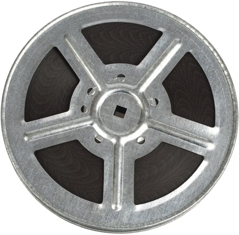 16-mm-Filmspule erkennen – große Metallspule